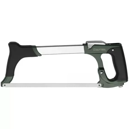 Ножовка по металлу KRAFTOOL GRAND, быстрое рычажное натяжение, биметаллическое полотно, обрезиненные рукоятки, 300 мм 15802_z01 купить в Урае