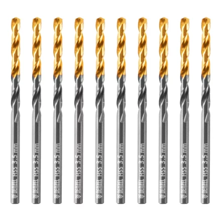 Сверло по металлу, 3,5 мм, HSS-Tin, Golden Tip, 10 шт. Denzel 717207 купить в Урае