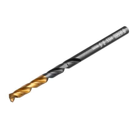 Сверло по металлу, 3,5 мм, HSS-Tin, Golden Tip, 10 шт. Denzel 717207 купить в Урае