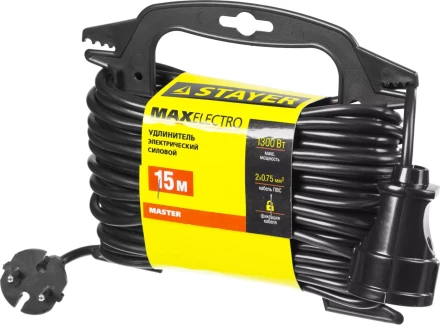 Удлинитель электрический &quot;MAXElectro&quot; на маленькой рамке, 15 м, 1 гнездо, STAYER 55014-15 купить в Урае