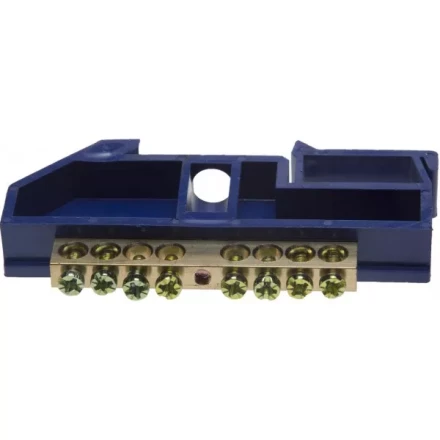 Шина СВЕТОЗАР нулевая на DIN-изоляторе, макс. ток 100А, 5,2мм, 8 полюсов 49807-08 купить в Урае