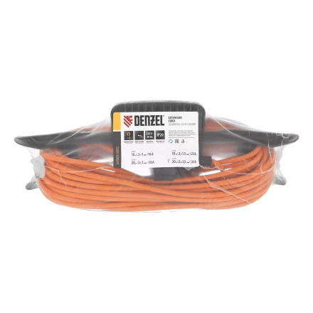 Удлинитель-шнур силовой Denzel Garden Series 37404, б/з, ПВС, 20м, 1 розетка, 2 x 1,5 мм, 3 м купить в Урае
