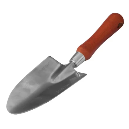 Совок садовый из нержавеющей стали с деревянной рукояткой  320мм Кратон 5 10 05 001 купить в Урае