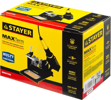 Подставка для паяльников STAYER "MASTER", штампованная, с держателем для катушек с припоем 55321 купить в Урае