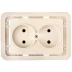 Розетка СВЕТОЗАР &quot;ГАММА&quot; двойная, цвет бежевый, 16А/~250В SV-54102-B купить в Урае