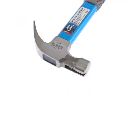 Молоток-гвоздодер 370г боек с магнитом фибергласовая обрезиненная рукоятка алюминиевая защита БАРС 10448 купить в Урае