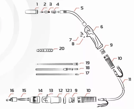 Гусак к горелке MIG 36KD MF0034 Ref Aurora купить в Урае