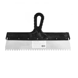 Шпатель  из нержавеющей стали 350 мм зуб 6 х 6 мм пластмассовая ручка 85141