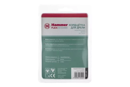Кордщетка HAMMER чаша 63мм для дрели витая сталь (207-203) купить в Урае