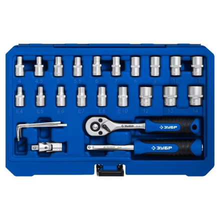 ЗУБР А-57, 57 предм., (1/4), универсальный набор инструмента, Профессионал (27671-H57) купить в Урае