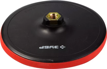 Тарелка опорная ЗУБР &quot;МАСТЕР&quot; пластиковая для УШМ под круг на липучке, мягкая полиуретановая прокладка, d 180 мм, М14 35782-180 купить в Урае