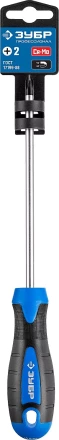 Отвертка ЗУБР &quot;МАСТЕР&quot;, хром-ванадиевая сталь, эргономичная двухкомпонентная рукоятка, PH № 2-150мм 25232-2-15 купить в Урае