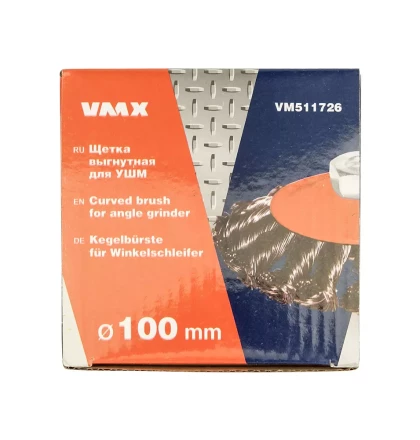 Щетка для УШМ М14/100 мм выгнутая сталь витая VMX 511726 купить в Урае
