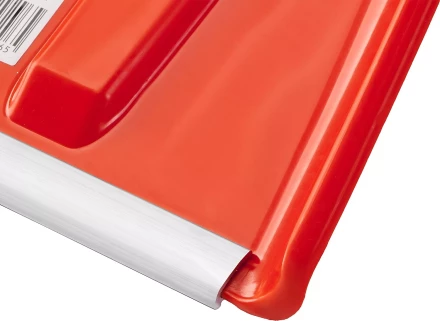 Лопата снеговая пластиковая с алюминиевой планкой, с алюминиевым черенком и V-ручкой, 410мм, оранжевая, СИБИН 421845 421845 купить в Урае