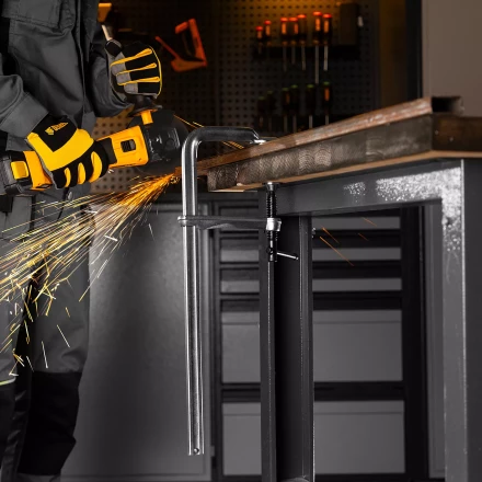 Струбцина F-образная Denzel 20471, 100x400мм, кованая купить в Урае