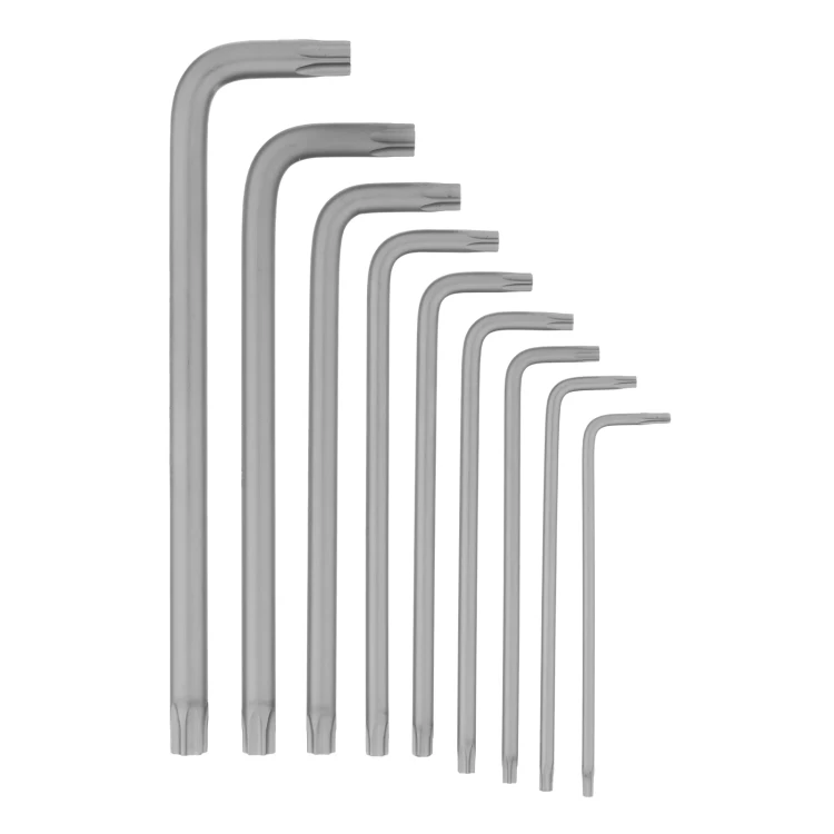 Набор ключей имбусовых Torx-Tempered, TT10-50, CrV, 9 шт., удлиненные Сибртех 123717 купить в Урае