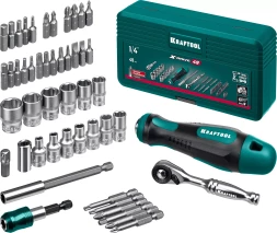 Набор: отвертка-битодержатель X-Drive с битами, торцевыми головками, мини-трещеткой, 25816