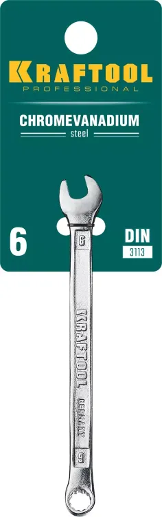 Ключи комбинированные KRAFTOOL, Cr-V, DIN 3113 27079-06 купить в Урае