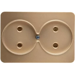 Розетка СВЕТОЗАР "ГАММА" без заземления, двойная, без вставки и рамки, цвет золотой металлик, 16А/~250В SV-54102-GM