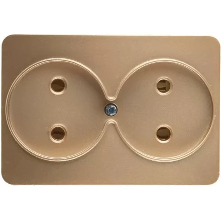 Розетка СВЕТОЗАР &quot;ГАММА&quot; без заземления, двойная, без вставки и рамки, цвет золотой металлик, 16А/~250В SV-54102-GM купить в Урае