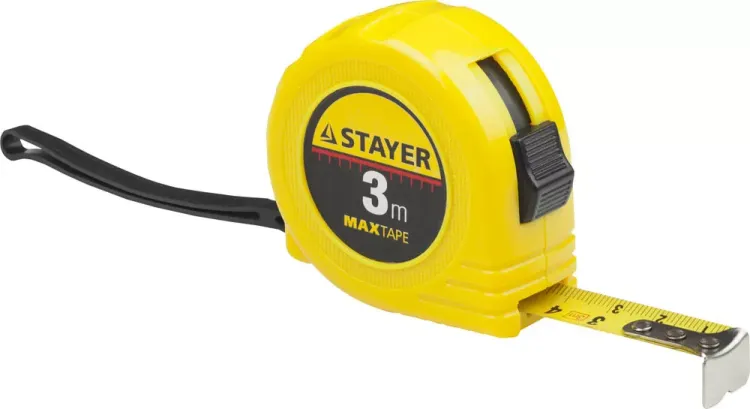 Рулетка STAYER "МASTER" "MaxTape", пластиковый корпус, 3м/16мм 34014-03-16 купить в Урае