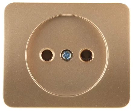 Розетка СВЕТОЗАР &quot;ГАММА&quot; без заземления, одинарная, без вставки и рамки, цвет золотой металлик, 16А/~250В SV-54100-GM купить в Урае