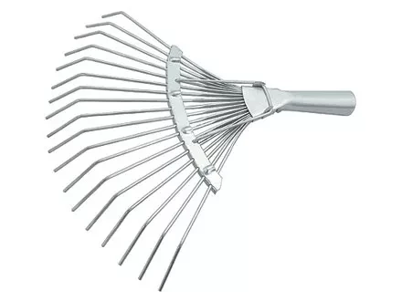 Грабли веерные 18 зубьев без черенка оцинкованные круглый зуб  СИБРТЕХ Россия 61780 купить в Урае