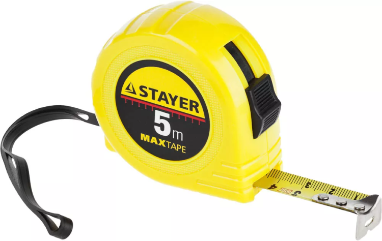 Рулетка STAYER "МASTER" "MaxTape", пластиковый корпус, 5м/19мм 34014-05-19 купить в Урае