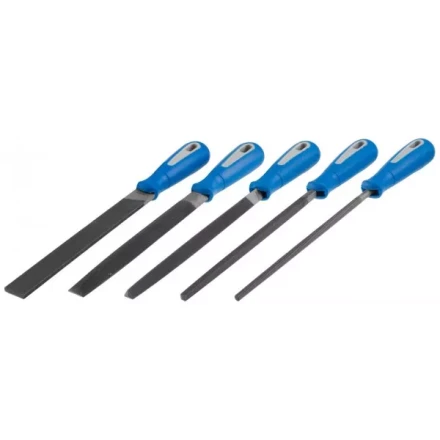 Набор ЗУБР: Напильники &quot;ПРОФЕССИОНАЛ&quot; с двухкомп ручкой, плоский, полукруглый, трехгранный, квадратный, круглый, №2, 200мм 16651-20-H5 купить в Урае