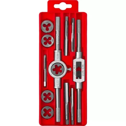 Набор ЗУБР &quot;МАСТЕР&quot; с металлореж. Инстр., метчики однопроходные и плашки М6-М12, оснастка - в пластиковом боксе, 12пред. 28121-H12 купить в Урае