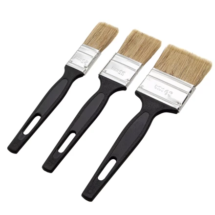 Набор кистей флейцевых 3 шт. (25 мм, 35 мм, 50 мм), натуральная щетина, пластиковая ручка Сибртех 82507 купить в Урае