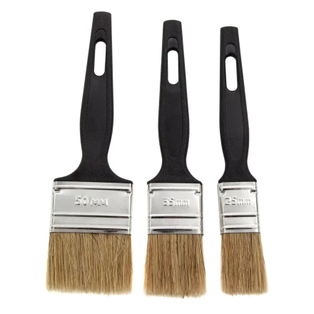 Набор кистей флейцевых 3 шт. (25 мм, 35 мм, 50 мм), натуральная щетина, пластиковая ручка Сибртех 82507 купить в Урае