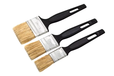 Набор кистей флейцевых 3 шт. (25 мм, 35 мм, 50 мм), натуральная щетина, пластиковая ручка Сибртех 82507 купить в Урае