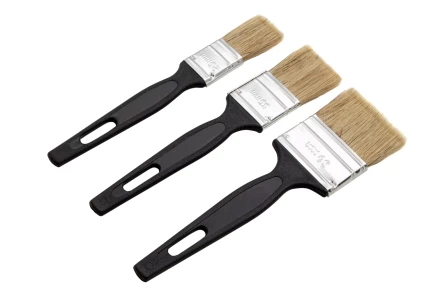 Набор кистей флейцевых 3 шт. (25 мм, 35 мм, 50 мм), натуральная щетина, пластиковая ручка Сибртех 82507 купить в Урае