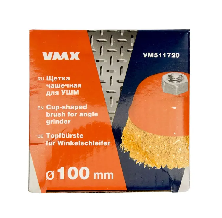 Щетка для УШМ М14/100 мм чашечная сталь прямая VMX 511720 купить в Урае