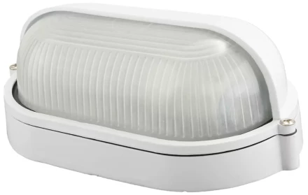 Светильник уличный СВЕТОЗАР влагозащищенный с верхним защитным кожухом, овал, цвет белый, 60Вт SV-57211-W купить в Урае