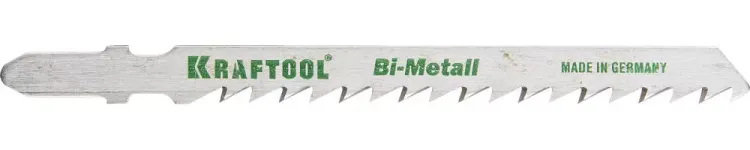 Полотна KRAFTOOL, T144DF, для эл/лобзика, Bi-Metall, по дереву, фанере, быстрый рез, EU-хвост., шаг 4мм, 75мм, 2шт 159520-4 купить в Урае