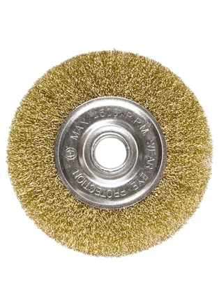 Щетка для УШМ, 200 мм, посадка 22,2 мм, плоская, латунированная витая проволока MATRIX 74668 купить в Урае