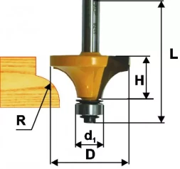Фреза кром калевочная ф19х10мм R32мм хв 8мм 9240
