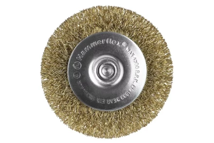 Кордщетка HAMMER плоская 75мм для дрели гофрированная латунированная сталь (207-207) купить в Урае