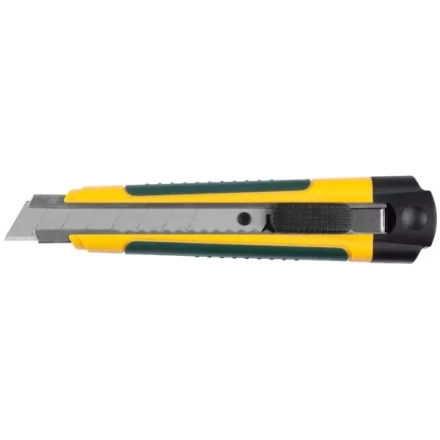 Нож с сегментированным лезвием, KRAFTOOL 09199, двухкомп корпус, автостоп, отсек для хранения запасных лезвий, 18мм 9199 купить в Урае