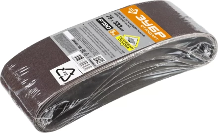 Лента шлифовальная бесконечная ЗУБР &quot;СТАНДАРТ&quot; на тканевой основе, для ЛШМ, P180, 75х533мм, 5 шт 35342-180 купить в Урае