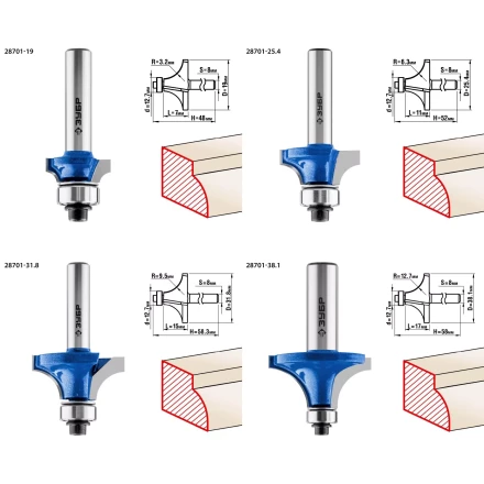 ЗУБР 4 шт, набор профильных фрез по дереву, Профессионал (28795-H4-2) купить в Урае