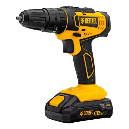 Дрель-шуруповерт аккумуляторная ударная Denzel CID-18-02BM, Li-Ion, 18 В, 2 акк. 26135 купить в Урае