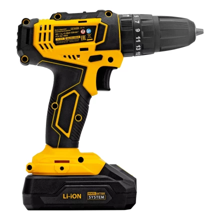 Дрель-шуруповерт аккумуляторная ударная Denzel CID-18-02BM, Li-Ion, 18 В, 2 акк. 26135 купить в Урае