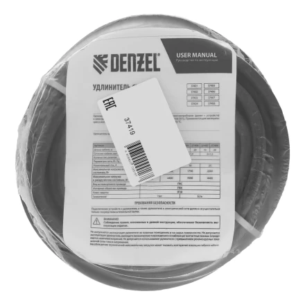 Удлинитель-шнур силовой Denzel Top Series, КГТТ, 10м, 1 розетка, 3 x 1,5 мм, 3 м 37419 купить в Урае