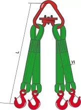 Строп текстильный четырехветвевой 4СТ 1.25 т L=2.5 м РА 60 мм Звено РТ-3 купить в Урае