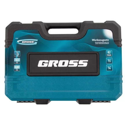 Набор инструментов 82 предметов , 120 зубьев, CrV, 1/4&quot;, 1/2&quot; Gross 14149 купить в Урае