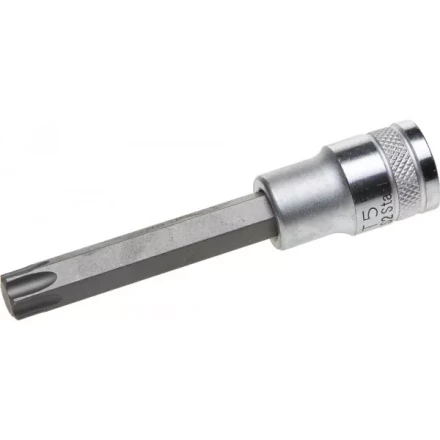 Торцовая бита-головка KRAFTOOL &quot;INDUSTRIE QUALITAT&quot;, удлиненная, материал S2, TORX, сатинированная, 1/2&quot;, Т55 27906-55_z01 купить в Урае