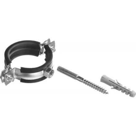 ЗУБР &quot;МАСТЕР&quot;. Хомут трубный с гайкой, оцинкованный, в комплекте с сантехнической шпилькой и дюбелем, 1 1/2&quot;, 1шт 37866-47-51 купить в Урае